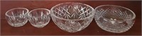 4 PC WATERFORD CRYSTAL BOWLS