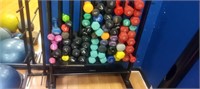 Coated Aerobic Dumbells with Rack