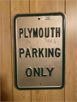 "Plymouth Parking Only" Metal Sign
