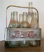 Old Pepsi Cola Bottle Carrier w/Bottles