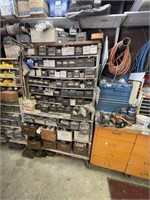 Large Lot of Metal Bins Full of Assorted Hardware