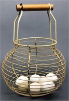 Metal Egg Basket With Bale Handle