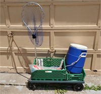 Homemeade Fishing Cart W/ Igloo Cooler & Net