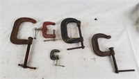 Lot Of 5 C-clamps, Various Sizes