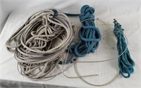 Lot Of Braided Rope & Steel Cable