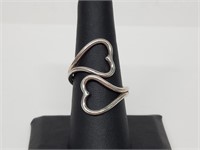 .925 Sterling Silver Adjustable Heart Ring