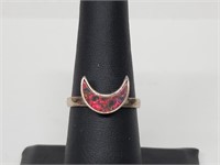 .925 Sterling Silver Moon Ring