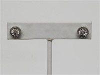 .925 Sterling Silver Diamond Earrings