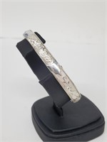 .925 Sterling Silver Asian Inspired Cuff Bracelet