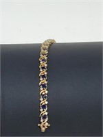 Vermeil/.925 Sterl Silv Sapphire Bracelet
