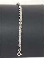 .925 Sterling Silver Rope Chain Bracelet