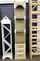 WOODEN DISPLAY SHELF WITH DRAWERS 13"X12"X67"