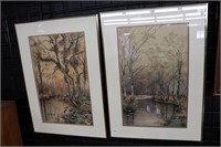 TWO FRAMED ASIAN WATER COLOURS 18"X25"