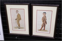 TWO FRAMED VANITY FAIR LITHOGRAPHS 15"X21"
