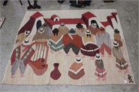 FIGURAL HOOKED RUG 60"X50"