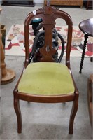 CARVED APHOLSTERED DINER CHAIR