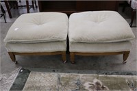 TWO UPHOLSTEREDT FOOT STOOLS 23"X23"X12"
