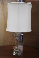 PAINTED GLASS TABLE LAMP 33"
