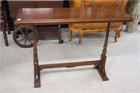CARVED WOODEN HALL TABLE 15"X42"X30"