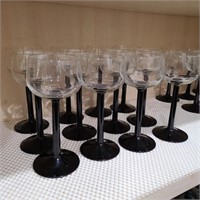 Made in France Black Stem Wine Glasses