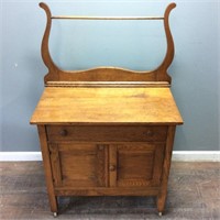 ANTIQUE DRY SINK  w TOWEL RACK