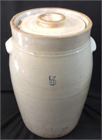 VINTAGE 4 GALLON CROCK w TOP