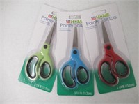 (3) Pr Rite Aid 5-1/4" Scissors, Red; Green &