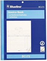 (2) Blueline Invoices 50 Carbonless Numbered