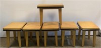 (6) Small Wooden Display Tables