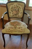 Vintage Needlepoint Ornate Chair