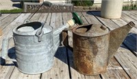 2 - Galvanized Watering Cans