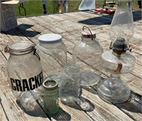 Oil Lamp & Glass One Gallon Jars