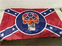 3x5ft confederate flag with skull