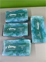 4 boxes Kleenex comfort touch facial tissues -