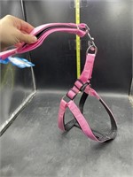 L/XL pink dog harness and leash