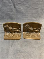C1920 Brass Lion Bookends