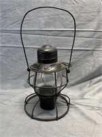 C1890 CPR Railroad Lantern w Embossed Globe