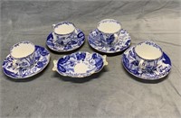 Lot Royal Crown Derby Mikado Cups Saucers & Tray