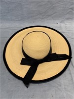 Vintage Consumer Protection Black Velvet Straw Hat
