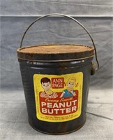 Vintage Bale Handled Peanut Butter Tin Pail