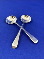 Pair British C1840 Sterling Sauce Spoons