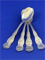 Lot of 4 Provincial Silverplate Souvenir Spoons