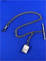 C1910 Men's GF Pocketwatch Chain w Locket