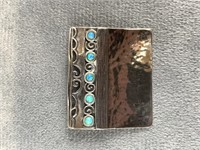Hand Hammered Sterling Turquoise Pendant