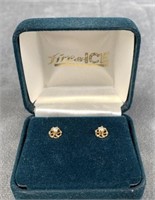 Pair of 10K Gold Diamond Earrings