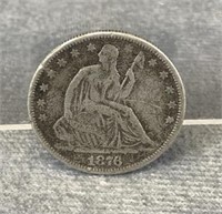 1876 America Silver Half Dollar Coin