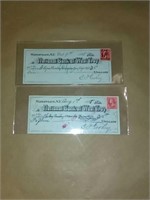 (2) 1898 Cancelled Checks