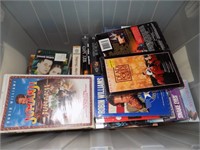 10 totes of VHS and Dvds