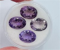 Certified 32.41cts Four Oval Amethyst