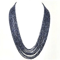 295.00cts Natural Blue Sapphire Beads Necklace